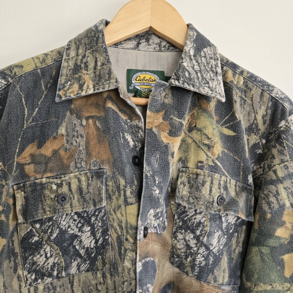 Cabela's Camo Button Up Shirt Kids 12 - Picture 3 of 9